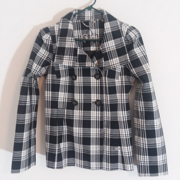 Guess Jackets & Blazers - GUESS Plaid black/white jacket